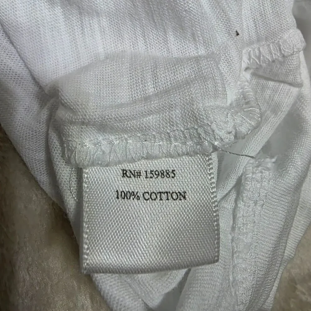 Bobi Los Angeles XS White Long Sleeve Crewneck Banded Waist/Cuff Ruffle Armhole - Picture 7 of 11